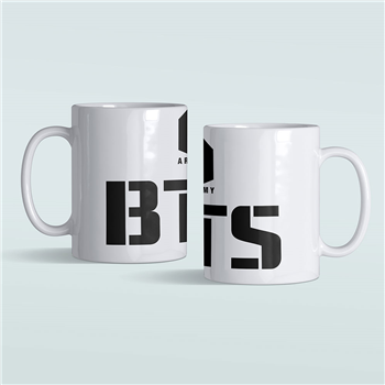 لیوان سرامیکی داخل سفید BTS
