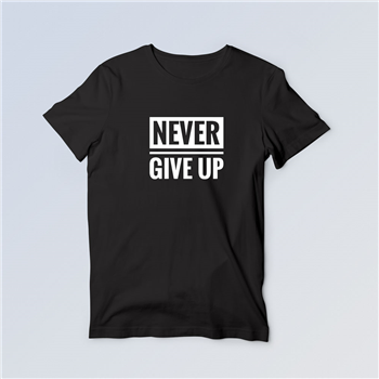 تیشرت پنبه ای مشکی Never give up