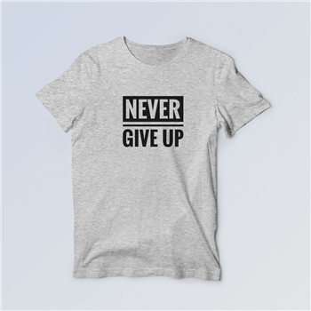 تیشرت پنبه ای طوسی Never give up
