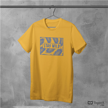 تیشرت پنبه ای زرد stay wild