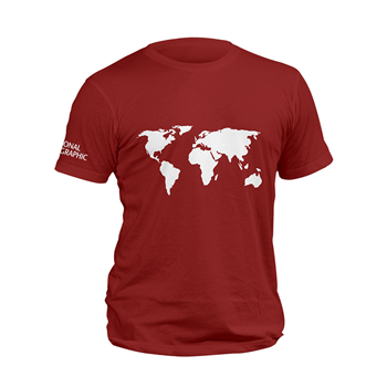 تیشرت پنبه ای زرشکی world map