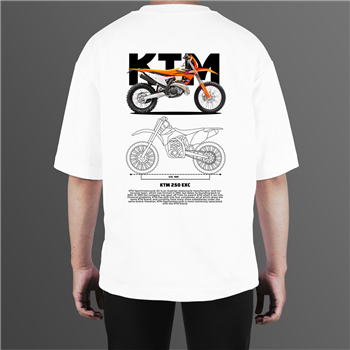 تیشِرت پنبه ای اور سفید موتور KTM 250 EXC