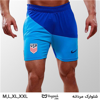 شلوارک پنبه ای مردانه آبی آمریکا