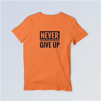 تیشرت نارنجی Never give up