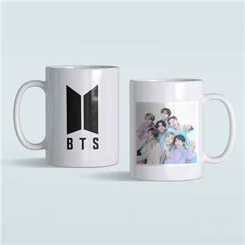 لیوان سرامیکی داخل سفید BTS