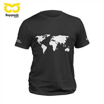 تیشرت پنبه ای مشکی world map