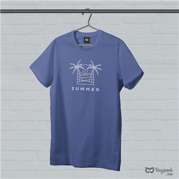 تیشرت پنبه ای آبی summer