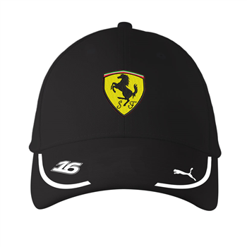 کلاه کتان مشکی چارلز لکلرک فراری 2026 (گلدوزی)