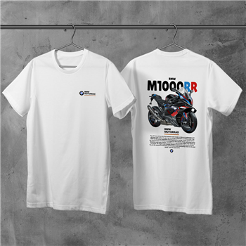 تیشرت پنبه ای سفید موتور BMW M1000RR