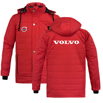 کاپشن زمستانه اور قرمز ولوو