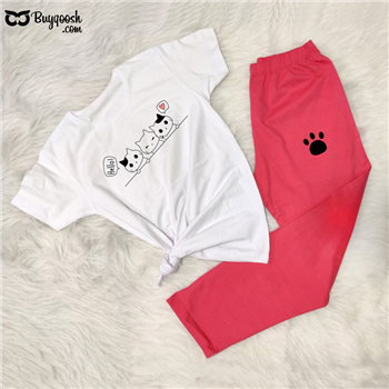 ست تیشرت پنبه ای و شلوار Hi CAT