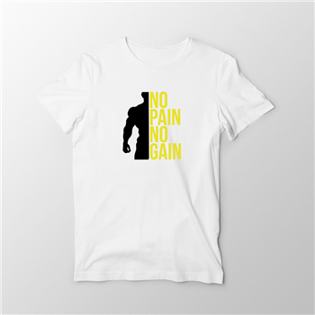 تیشرت پنبه ای سفید no pain no gain