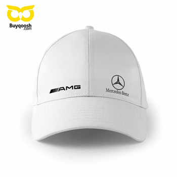 کلاه کتان سفید benz AMG