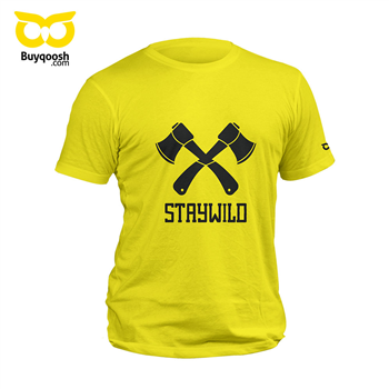تیشرت پنبه ای زرد stay wild