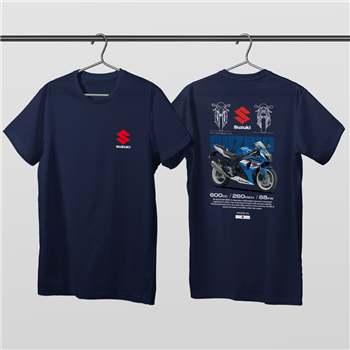 تیشرت پنبه ای سرمه ای سوزوکی GSX R600