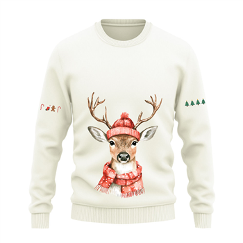 دورس پنبه ای شیری گوزن کریسمس