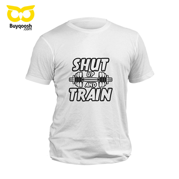 تیشرت سفید shut up and train