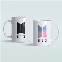 لیوان سرامیکی داخل سفید BTS