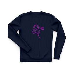 دورس پنبه ای سرمه ای  گل