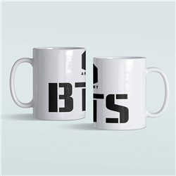 لیوان سرامیکی داخل سفید BTS