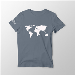 تیشرت پنبه ای سربی نقشه جهان