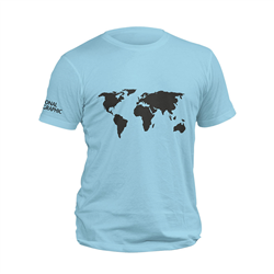 تیشرت پنبه ای آسمانی world map