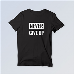 تیشرت پنبه ای مشکی Never give up