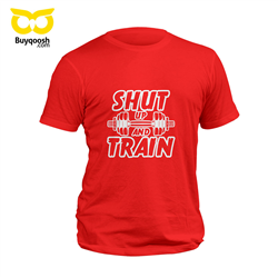 تیشرت قرمز shut up and train