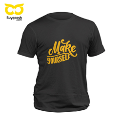 تیشرت پنبه ای مشکی make your self