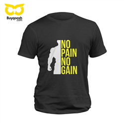 تیشرت پنبه ای مشکی no pain no gain