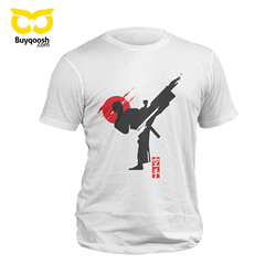 تیشرت پنبه ای سفید karate man