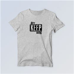 تیشرت پنبه ای طوسی Just keep going