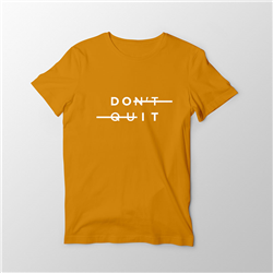تیشرت پنبه ای زرد خردلی Don't quit