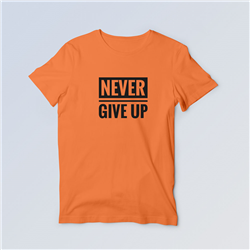 تیشرت نارنجی Never give up