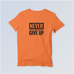 تیشرت پنبه ای نارنجی Never give up