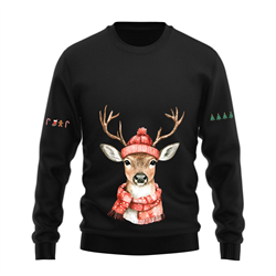 دورس پنبه ای مشکی گوزن کریسمس