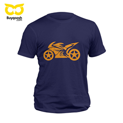 تیشرت پنبه ای سرمه ای Motorcycle