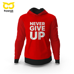 سویشرت قرمزی NEVER GIVE UP