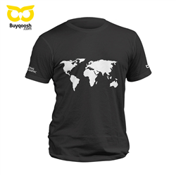 تیشرت پنبه ای مشکی world map