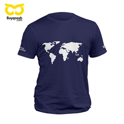 تیشرت پنبه ای سرمه ای world map
