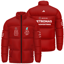 کاپشن پافر زمستانی قرمز فرمول یک مرسدس بنز