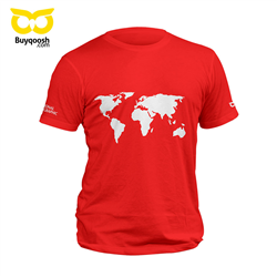 تیشرت پنبه ای قرمز world map