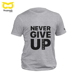 تیشرت طوسی NEVER GIVE UP