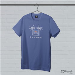 تیشرت پنبه ای آبی summer