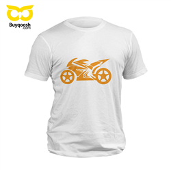 تیشرت پنبه ای سفید Motorcycle