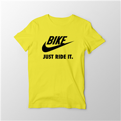 تیشرت پنبه ای زرد لیمویی Just Ride It