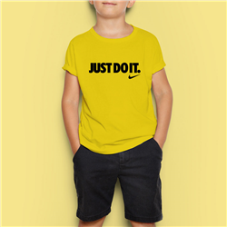 تیشرت پنبه ای بچه گانه زرد just do it