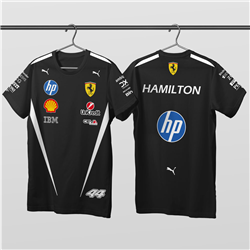 تیشرت پنبه ای مشکی لوئیس همیلتون فراری 2026