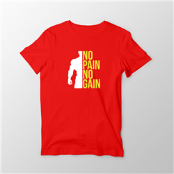 تیشرت پنبه ای قرمز no pain no gain