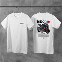 تیشرت پنبه ای سفید موتور BMW M1000RR